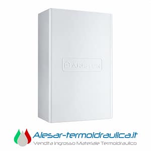 White Ariston boiler enclosure with an embossed logo on the front.